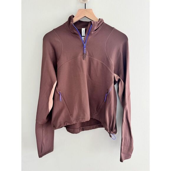 Lululemon Tech Fleece Hiking 1/4 Zip Pullover, Size 8 NWT Dark Oxide / Pink Clay - Picture 6 of 12